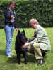 Gert Christensen giving Pascha his Danish CAC. DANISH CHAMPION ! ! ! Photo: Lotta Eriksson.